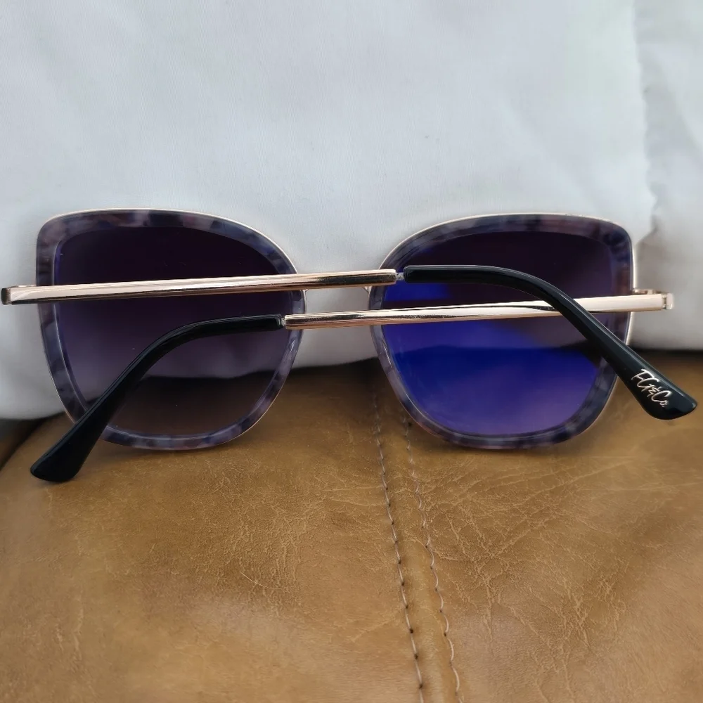 FG & Co Tortoise Frame Sunglasses Gradient Black Lenses